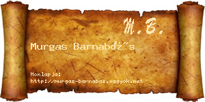 Murgas Barnabás névjegykártya